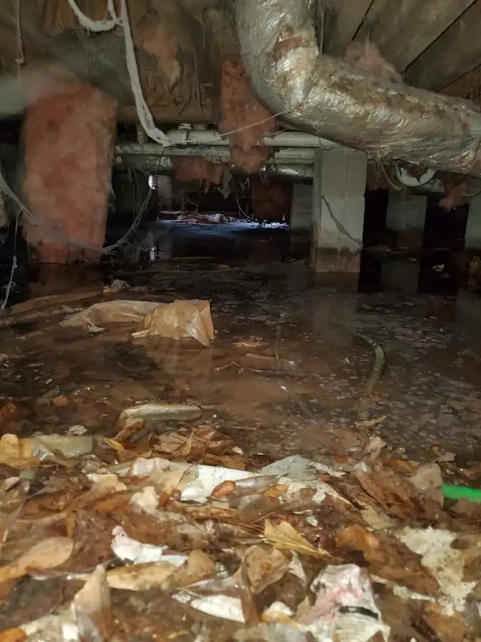 Crawl space flood assessment for Commercial Water Damage Restoration in Stuarts Draft